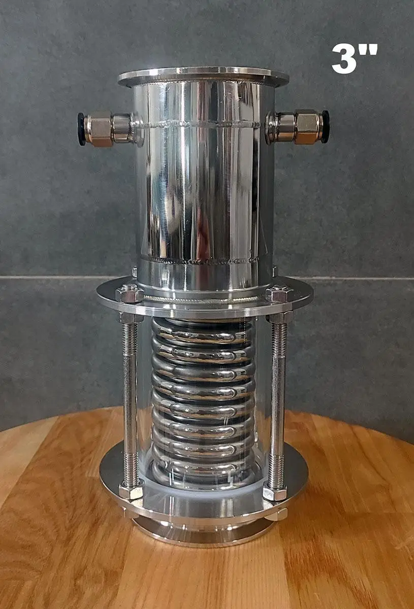 3" vertikaler dimroth rückflusskühler mit glas (edelstahl) 3" vertikaler dimroth rückflusskühler mit glas (edelstahl)