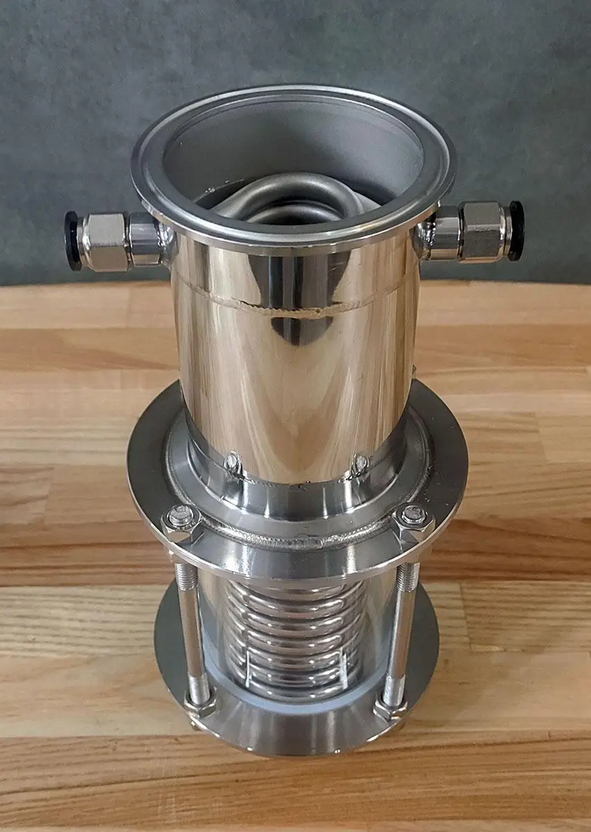 3" vertikaler dimroth rückflusskühler mit glas (edelstahl) 3" vertikaler dimroth rückflusskühler mit glas (edelstahl)